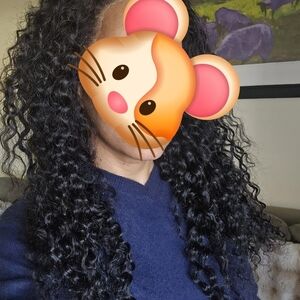 Curly Human Hair Lace Front Black Wig